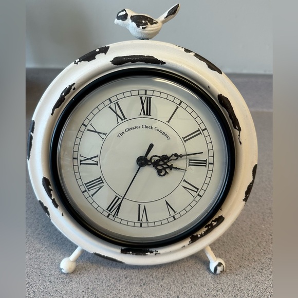 Black and White Rustic Clock with Roman Numerals - Picture 2 of 5